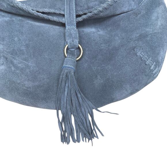 Vintage Coach Soho Fringe Blue Suede Large Hobo #4277 Shoulder Bag Y2K Rare - Picture 5 of 10